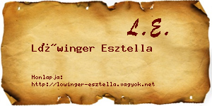 Lőwinger Esztella névjegykártya